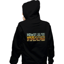 Load image into Gallery viewer, Daily_Deal_Shirts Zippered Hoodies, Unisex / Small / Black Things I Ask Myself