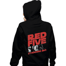 Load image into Gallery viewer, Shirts Zippered Hoodies, Unisex / Small / Black Red 5 Standing By