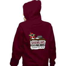 Load image into Gallery viewer, Shirts Zippered Hoodies, Unisex / Small / Maroon Gremlins Is A Christmas Movie