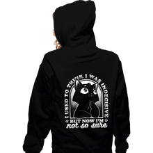 Load image into Gallery viewer, Shirts Zippered Hoodies, Unisex / Small / Black Indecisive Cat