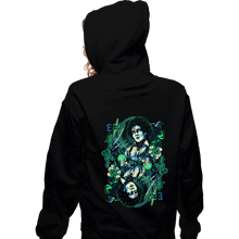 Load image into Gallery viewer, Shirts Zippered Hoodies, Unisex / Small / Black Suit Of Scissors
