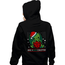 Load image into Gallery viewer, Shirts Zippered Hoodies, Unisex / Small / Black Have A Dice Christmas