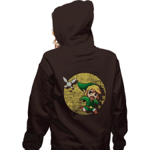 Load image into Gallery viewer, Shirts Zippered Hoodies, Unisex / Small / Dark Chocolate The Adventures Of Link