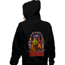 Load image into Gallery viewer, Daily_Deal_Shirts Zippered Hoodies, Unisex / Small / Black Dungeons & Mysteries