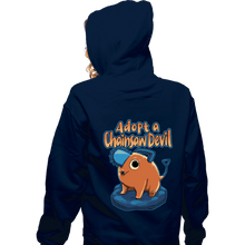 Load image into Gallery viewer, Daily_Deal_Shirts Zippered Hoodies, Unisex / Small / Navy Adopt A Chainsaw