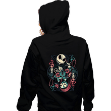 Load image into Gallery viewer, Daily_Deal_Shirts Zippered Hoodies, Unisex / Small / Black Jack & Sally Card