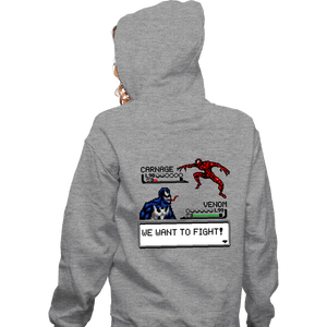 Shirts Zippered Hoodies, Unisex / Small / Sports Grey Carnage Fight