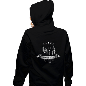 Daily_Deal_Shirts Zippered Hoodies, Unisex / Small / Black Nevermore Academy