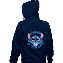 Load image into Gallery viewer, Secret_Shirts Zippered Hoodies, Unisex / Small / Navy Emotional Support Alien