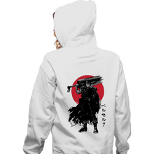 Load image into Gallery viewer, Daily_Deal_Shirts Zippered Hoodies, Unisex / Small / White Black Swordsman Sumi-e