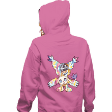 Load image into Gallery viewer, Shirts Zippered Hoodies, Unisex / Small / Red Magical Silhouettes - Gatomon