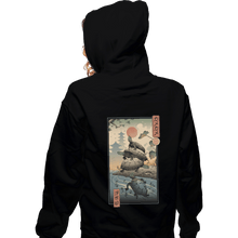 Load image into Gallery viewer, Shirts Zippered Hoodies, Unisex / Small / Black Kame Kame Ukiyo-e