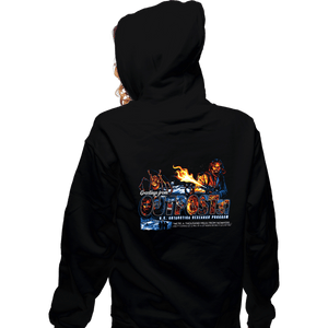Daily_Deal_Shirts Zippered Hoodies, Unisex / Small / Black Greetings From Outpost 31