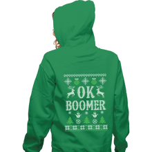 Load image into Gallery viewer, Shirts Pullover Hoodies, Unisex / Small / Irish Green OK Zoomer Ugly Christmas Sweater