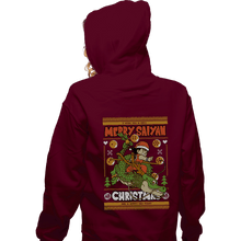 Load image into Gallery viewer, Shirts Zippered Hoodies, Unisex / Small / Maroon Merry Saiyan Christmas