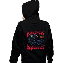 Load image into Gallery viewer, Secret_Shirts Zippered Hoodies, Unisex / Small / Black Keep On Stabbin' Ghost