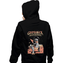 Load image into Gallery viewer, Shirts Zippered Hoodies, Unisex / Small / Black Space Pulp Robot Dinosaur Hero