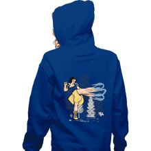 Load image into Gallery viewer, Secret_Shirts Zippered Hoodies, Unisex / Small / Royal Blue Chun White Kick