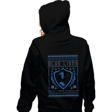 Load image into Gallery viewer, Shirts Zippered Hoodies, Unisex / Small / Black Blue Lions