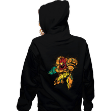 Load image into Gallery viewer, Shirts Zippered Hoodies, Unisex / Small / Black Metroid - Galactic Bounty Hunter