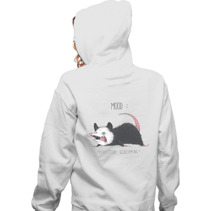 Shirts Zippered Hoodies, Unisex / Small / White Mood Possum