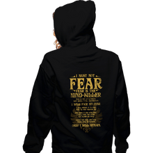 Load image into Gallery viewer, Daily_Deal_Shirts Zippered Hoodies, Unisex / Small / Black Fear Is The Mind-Killer