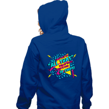 Load image into Gallery viewer, Shirts Zippered Hoodies, Unisex / Small / Royal Blue And a Bag of Chips