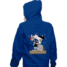Load image into Gallery viewer, Daily_Deal_Shirts Zippered Hoodies, Unisex / Small / Royal Blue Narf Busters