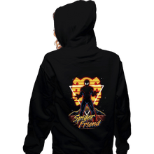 Load image into Gallery viewer, Shirts Zippered Hoodies, Unisex / Small / Black Retro Spider Friend