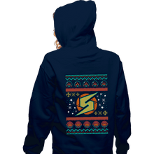 Load image into Gallery viewer, Secret_Shirts Zippered Hoodies, Unisex / Small / Navy Ugly Metroid