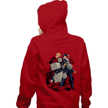 Load image into Gallery viewer, Shirts Zippered Hoodies, Unisex / Small / Red Cross Fire