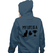 Load image into Gallery viewer, Secret_Shirts Zippered Hoodies, Unisex / Small / Indigo Blue Cat Butt Trophy