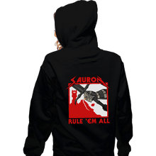 Load image into Gallery viewer, Secret_Shirts Zippered Hoodies, Unisex / Small / Black Sauron, Rule 'Em All