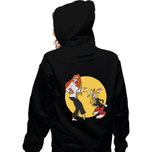 Load image into Gallery viewer, Secret_Shirts Zippered Hoodies, Unisex / Small / Black Rabbit Fiction!