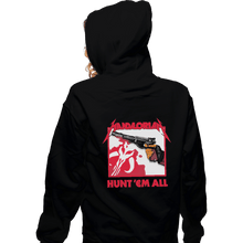 Load image into Gallery viewer, Shirts Pullover Hoodies, Unisex / Small / Black Hunt Em All