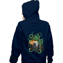 Load image into Gallery viewer, Shirts Zippered Hoodies, Unisex / Small / Navy Cthulhu Strikes Back