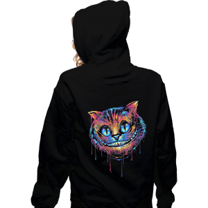 Shirts Zippered Hoodies, Unisex / Small / Black Colorful Cat