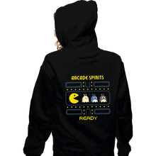 Load image into Gallery viewer, Secret_Shirts Zippered Hoodies, Unisex / Small / Black Arcade Spirits