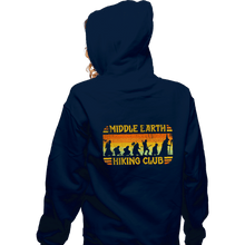 Load image into Gallery viewer, Daily_Deal_Shirts Zippered Hoodies, Unisex / Small / Navy Middle Earth Hiking Club