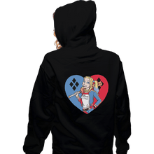 Load image into Gallery viewer, Shirts Zippered Hoodies, Unisex / Small / Black Harlequin Heart
