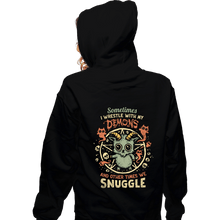 Load image into Gallery viewer, Daily_Deal_Shirts Zippered Hoodies, Unisex / Small / Black I Wrestle With My Demons