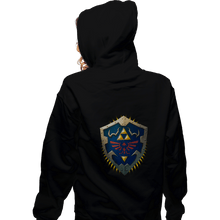 Load image into Gallery viewer, Shirts Zippered Hoodies, Unisex / Small / Black Hylian Shield