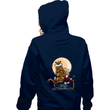 Load image into Gallery viewer, Daily_Deal_Shirts Zippered Hoodies, Unisex / Small / Navy Calvin Friends