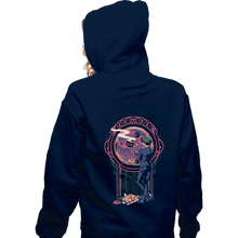 Load image into Gallery viewer, Daily_Deal_Shirts Zippered Hoodies, Unisex / Small / Navy Space Cowboy Contemplation