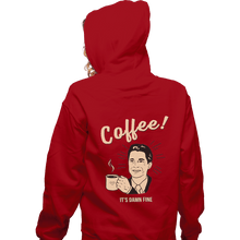 Load image into Gallery viewer, Shirts Zippered Hoodies, Unisex / Small / Red It's damn Fine Coffee