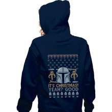 Load image into Gallery viewer, Shirts Pullover Hoodies, Unisex / Small / Navy Mandalorian Christmas