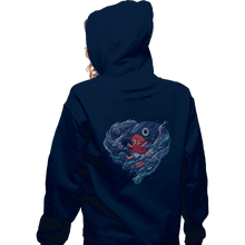Load image into Gallery viewer, Shirts Zippered Hoodies, Unisex / Small / Navy Sea Heart
