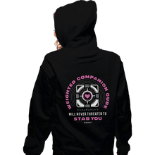 Load image into Gallery viewer, Shirts Zippered Hoodies, Unisex / Small / Black Companion Cube Emblem
