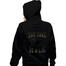 Load image into Gallery viewer, Shirts Zippered Hoodies, Unisex / Small / Black The Cake Is A Lie