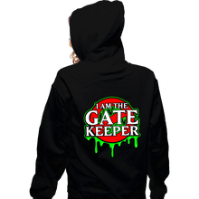 Load image into Gallery viewer, Daily_Deal_Shirts Zippered Hoodies, Unisex / Small / Black The Gatekeeper